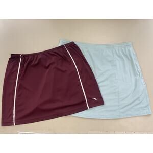 Vintage Kaelin Diadora Tennis Skirts Lot Womens Medium Blue Red Tennis Prep Y2K